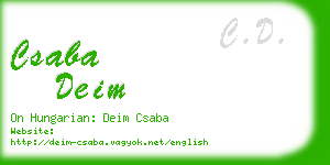 csaba deim business card